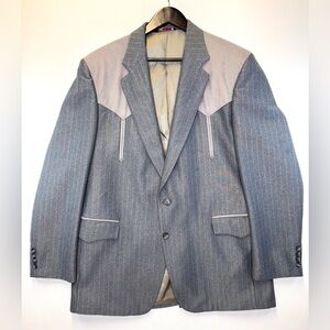 Larry Mahan Cowboy Collection blazer sport coat size 44L USA gray suede Western